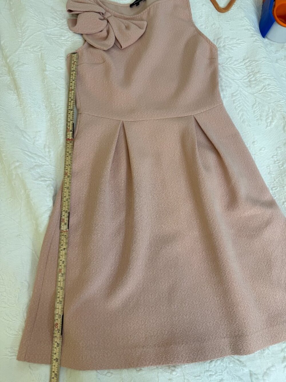 🦋 2/30 RW&CO Blush Pink Bow Fit & Flare Dress Size 2 - Picture 5 of 8